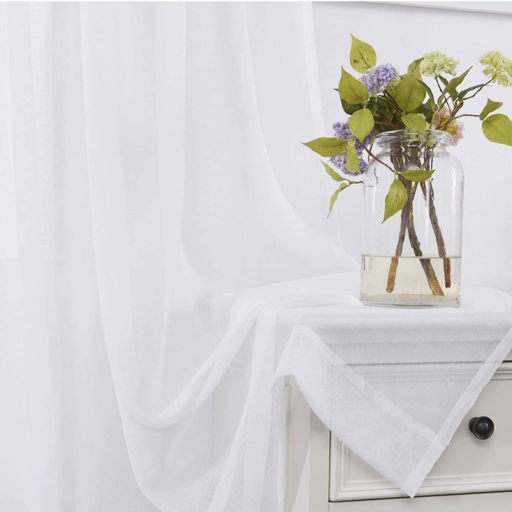 🖤95” LONG  SHEER CURTAINS | White